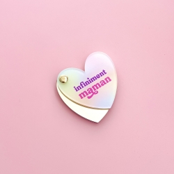 Miroir de poche coeur Infiniment maman en plexiglas