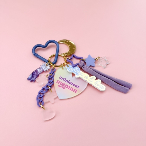 Porte-clés grigri Infiniment maman, grigri porte bonheur