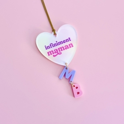 Bijou de rétroviseur Infiniment maman personnalisé avec initiales