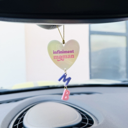 Bijou de rétroviseur Infiniment maman personnalisé avec initiales