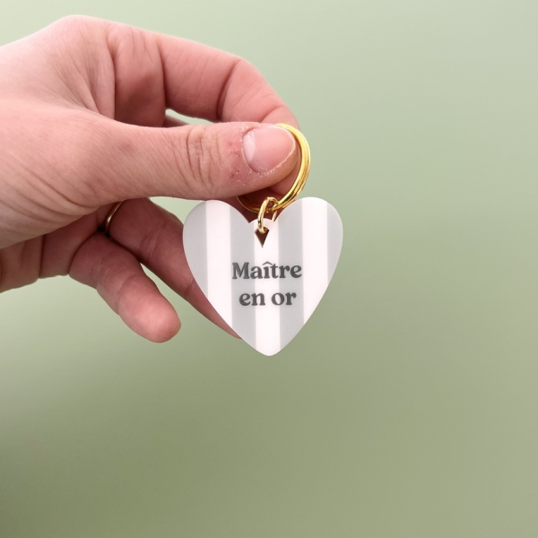 Porte-clés Maître en or - Cadeau maître fin d’année scolaire