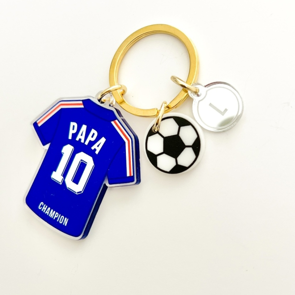 Porte-clés maillot France Papa personnalisé - Cadeau foot papa