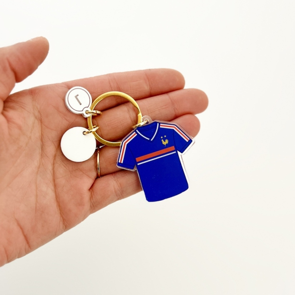Verso Porte-clés maillot France Papa personnalisé - Cadeau foot papa