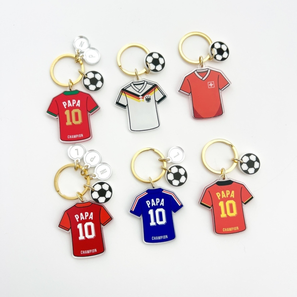Porte-clé maillot équipe de foot, cadeau fan football