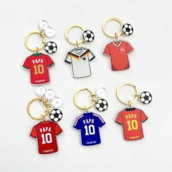 Porte-clés maillot football Papa maillot équipe européenne, cadeau fête des pères