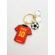 Porte-clés maillot football Belgique, cadeau papa fan de football