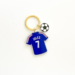 Porte-clés maillot de foot personnalisé prénom et numéro, cadeau fan de foot