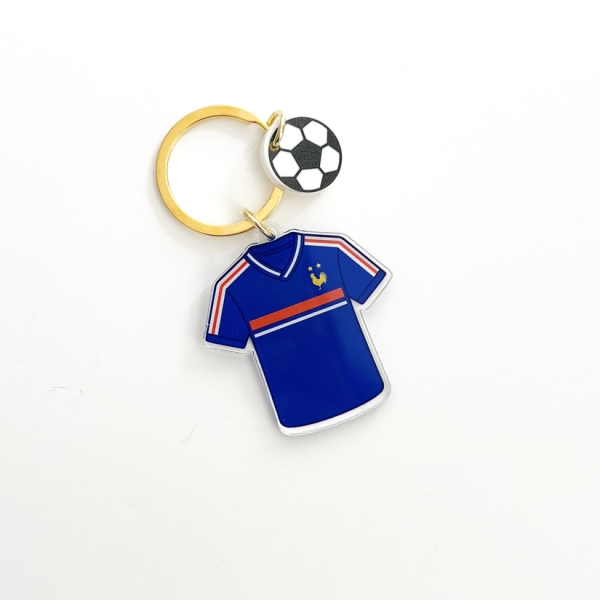 Porte-clés maillot de foot personnalisé prénom et numéro, cadeau fan de foot
