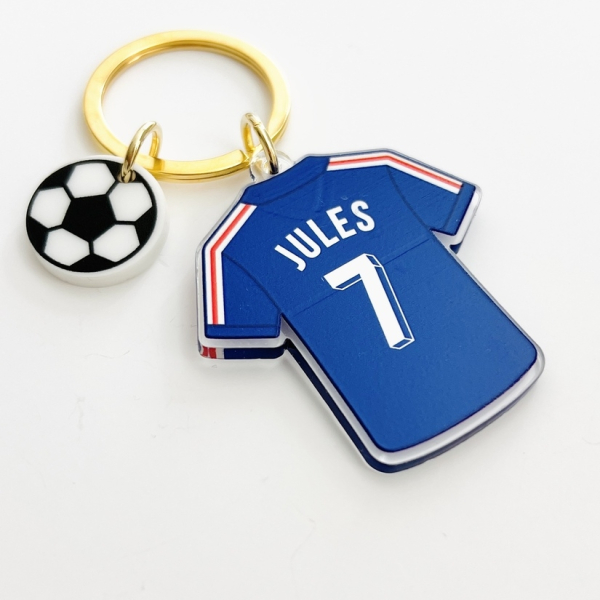 Porte-clés maillot France personnalisé prénom et numéro