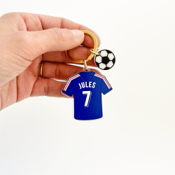 Porte-clés maillot France personnalisé prénom et numéro