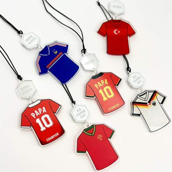 Bijou de voiture maillot équipe de foot Papa personnalisé - équipes européennes