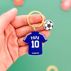 Porte-clés maillot France Papa personnalisé, cadeau papa fan de foot