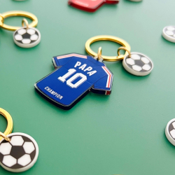 Porte-clés maillot France Papa personnalisé, cadeau papa fan de foot