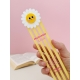 Cadeau personnalisé pour maîtresse avec marque-page rayé jaune en plexiglas transparent
