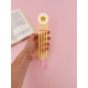 Cadeau de fin d’année scolaire personnalisé pour maîtresse avec fleur souriante