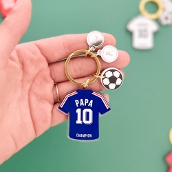 Porte-clés maillot France Papa personnalisé, cadeau papa fan de foot