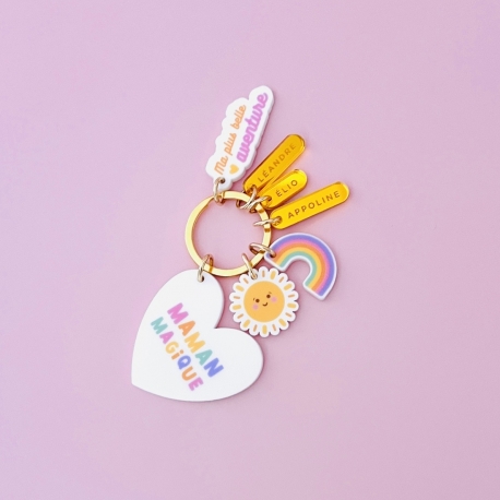 Porte-cl&eacute; grigri Maman magique, cadeau original maman