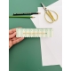Règle scolaire 15 cm rayures Beige-Vert, citation Des rêves plein la trousse
