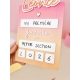Pancarte de rentrée scolaire effaçable rose et orange avec prénom