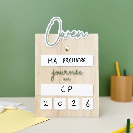 Pancarte rentrée scolaire effaçable personnalisée, photo souvenir enfant