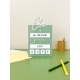 Pancarte rentrée scolaire personnalisée vert en bois et plexiglas
