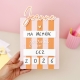Pancarte rentrée scolaire effaçable à rayures rose/orange