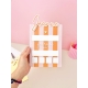 Pancarte rentrée scolaire personnalisée rayures rose/orange