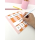 Pancarte rentrée scolaire effaçable à rayures rose/orange