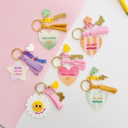 Collection de porte-clés enfant à messages positifs pour cartable et trousse