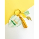 Porte-clés cœur vert Je suis unique pour trousse enfant