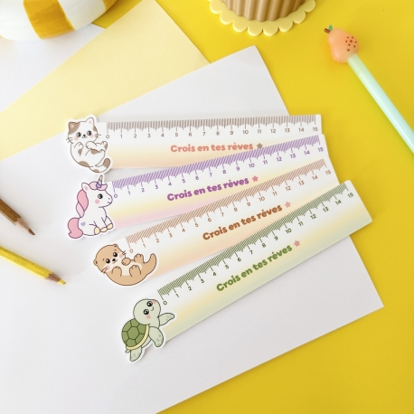 Règle 15 cm animal kawaii pour enfant - Les Pitipotes