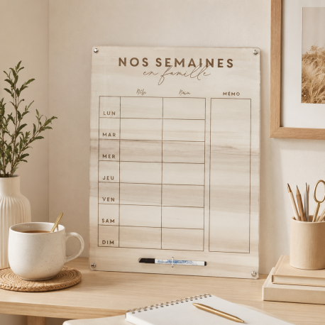 Planning hebdomadaire personnalis&eacute; famille
