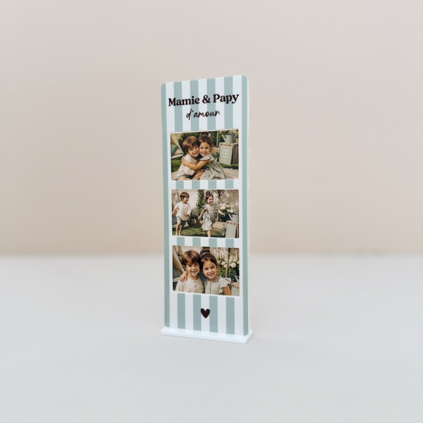 Cadre photo photomaton Mamie et Papy, cadeau symbolique grand-parents
