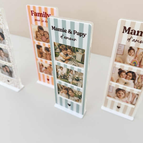 Cadre photomaton à personnaliser avec 3 photos, souvenirs uniques