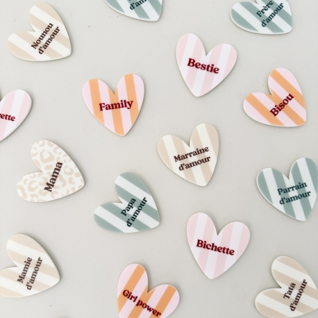 Magnet aimanté coeur Lovely Family, cadeau symbolique famille