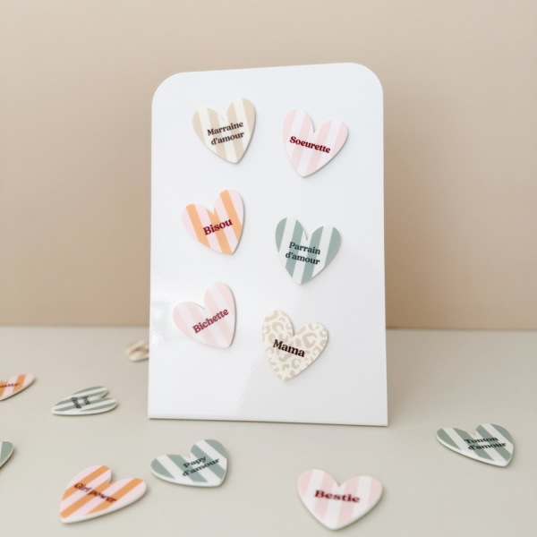 Magnet coeur aimanté, petit cadeau famille