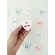 Magnet coeur Bichette d'amour rayures roses