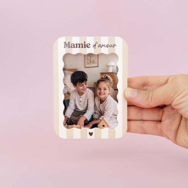 Magnet photo rayures Lovely Family, cadeau mamie