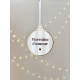 Boule de Noël à rayures, cadeau marraine d'amour
