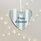 Boule de Noël originale, Coeur à rayures vertes papa d'amour