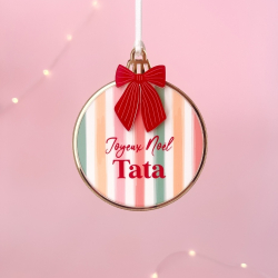 Boule de Noël ronde Arlequin - Cadeau Tata