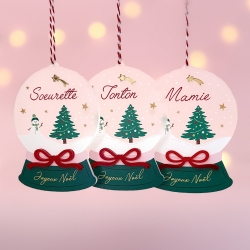 Boule de Noël Boule à neige d'antan, cadeau famille