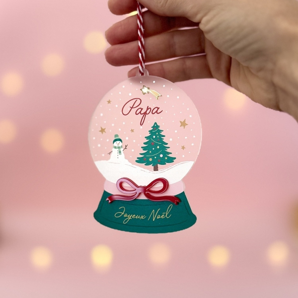 Boule de Noël Boule à neige d'antan, cadeau papa