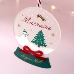 Boule de Noël Boule à neige d'antan, cadeau marraine