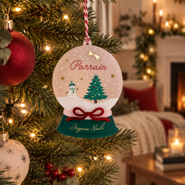 Boule de Noël Boule à neige d'antan, cadeau famille