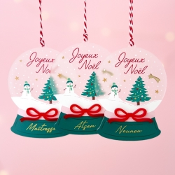 Boule de Noël Boule à neige d'antan - Cadeau maîtresse, nounou...