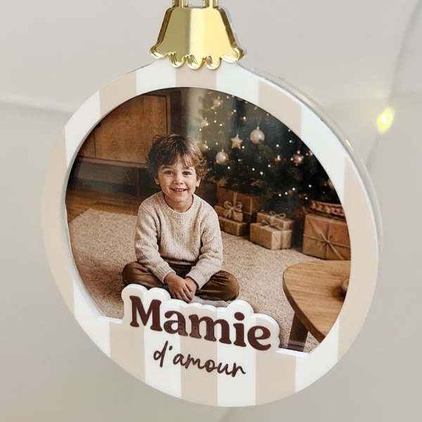 Boule de Noël photo à personnaliser, cadeau mamie