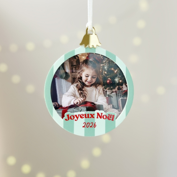 Boule de Noël personnalisée avec photo, cadeau original