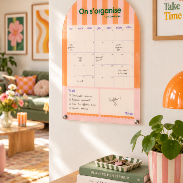 Planning mensuel effaçable, Tableau organisation - Print Your Love