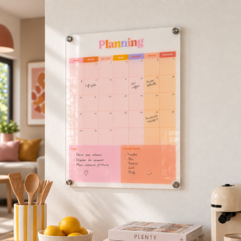 Planning mural mensuel en plexiglas réutilisable - Print Your Love
